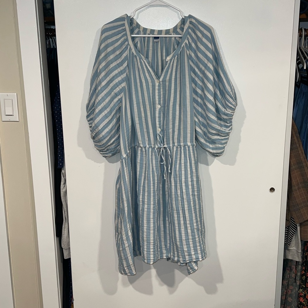Old Navy Blue and White Striped Dress